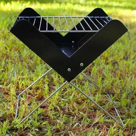 BF Barbecue Extérieur Au Charbon De Bois Petit Gril Pliant Portable (noir) 4 BF Barbecue Extérieur Au Charbon De Bois Petit Gril Pliant Portable (noir) – Image 2