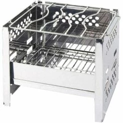 BF Gril Extérieur En Acier Inoxydable, Gril Pliable à Levage Réglable, Gril Portable (maille Courbée)