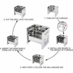 BF Gril Extérieur En Acier Inoxydable, Gril Pliable à Levage Réglable, Gril Portable (maille Courbée) -France Barbecue Soldes Boutique 64387283 4