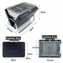 BDD Barbecue Grill Extérieur Portable Petit Ménage Charbon De Bois Pliant Grill (Noir) -France Barbecue Soldes Boutique 65375544 3