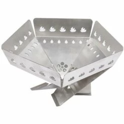 BDD Camping En Plein Air En Acier Inoxydable Barbecue Poêle à Bois Pliable Portable Fire Rack