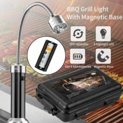 OSQI Lot De 2 Lampes De Barbecue à LED Avec Base Magnétique Rotation à 360 Degrés Flexible Réglable Pour Barbecue, Camping, Fête, Extérieur -France Barbecue Soldes Boutique 65501079 4