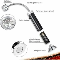 OSQI 3 Pièces Grill Barbecue Lumière Base Magnétique Led Lumière De Barbecue Lumière De Barbecue Réglable Avec Lampe De Gril à 360 Degrés Pour Grillades En Plein Air Et Barbecue, Noir -France Barbecue Soldes Boutique 65503693 3
