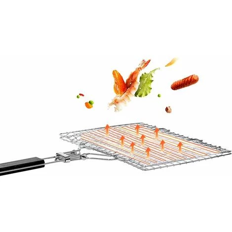 MERéTéET 1Pc Griller Panier Portable Pour Barbecue, Grand Grille Panier Rôti Pour Poisson, Légumes, Steak, Crevettes, Saucisses Avec Poignée Amovible Et Sac De Transport Facile,Couleur Argent, 32 X 22cm 5 MERéTéET 1Pc Griller Panier Portable Pour Barbecue, Grand Grille Panier Rôti Pour Poisson, Légumes, Steak, Crevettes, Saucisses Avec Poignée Amovible Et Sac De Transport Facile,Couleur Argent, 32 X 22cm – Image 3