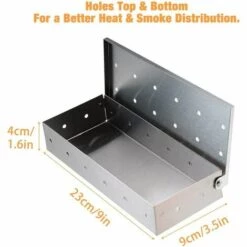 MEZHENG Barbecue Grill Smoker Box Pour Copeaux De Bois, Accessoire De Barbecue Pour Fumoir En Acier Inoxydable Pour Barbecue Au Charbon De Bois -France Barbecue Soldes Boutique 65889294 2