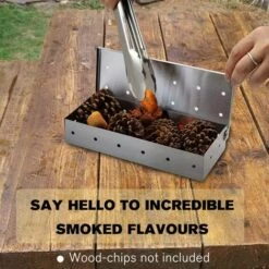 MEZHENG Barbecue Grill Smoker Box Pour Copeaux De Bois, Accessoire De Barbecue Pour Fumoir En Acier Inoxydable Pour Barbecue Au Charbon De Bois -France Barbecue Soldes Boutique 65889294 3