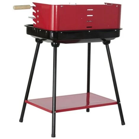 BRICOMARTEAU Barbecue à Charbon Sur Pied DKD Home Decor Rouge Acier (53 X 37 X 80 Cm) 6 BRICOMARTEAU Barbecue à Charbon Sur Pied DKD Home Decor Rouge Acier (53 X 37 X 80 Cm) – Image 4
