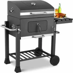 AICOK Barbecue - BBQ Grill 116,3x105,5x55,7 Cm, Avec Étagère Latérale Et Inférieure, Ouvre-Bouteille, Plateau à Charbon Réglable, 3 Grilles En Acier Inoxydable, 2 Roues, Mobilité Facile