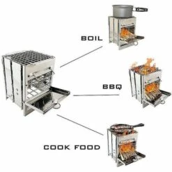 BF Four à Griller Portable Carré En Acier Inoxydable, Charbon De Bois, Qui Cuit à L'extérieur Four à Bois Pliable -France Barbecue Soldes Boutique 66021522 5