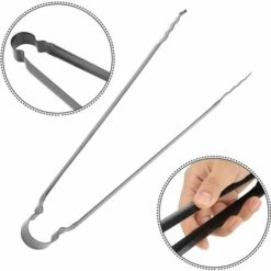 30cm Pince à Charbon Multifonctionnelle Pince à Barbecue En Métal Outil De Service Au Charbon De Bois Avec Poignée Isolée Pour Utilisation De Pique-Nique Au Barbecue En Plein Air Noir -Adélala -France Barbecue Soldes Boutique 66378091 3