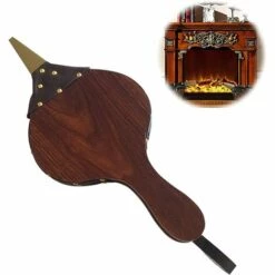 Soufflets De CheminéE Soufflet CheminéE Barbecue Soufflerie D'air En Bois Soufflets Suspendus Utilisé Pour Faire Un Feu Pour CheminéE Et Barbecue Au Charbon De Bois De Camping En Plein Air Brun Foncé 39x17cm -Adélala