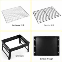 TANèTUE Barbecue Au Charbon De Bois, Barbecue Portable En Acier Inoxydable Pliable Barbecue Fumeur Gril Barbecue Bureau Parfait Pour Camping Pique-nique En Plein Air Fête De Jardin 9 TANèTUE Barbecue Au Charbon De Bois, Barbecue Portable En Acier Inoxydable Pliable Barbecue Fumeur Gril Barbecue Bureau Parfait Pour Camping Pique-nique En Plein Air Fête De Jardin -France Barbecue Soldes Boutique 67428377 3