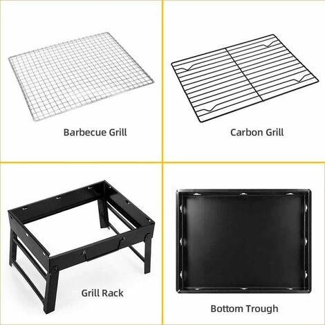 TANèTUE Barbecue Au Charbon De Bois, Barbecue Portable En Acier Inoxydable Pliable Barbecue Fumeur Gril Barbecue Bureau Parfait Pour Camping Pique-nique En Plein Air Fête De Jardin 5 TANèTUE Barbecue Au Charbon De Bois, Barbecue Portable En Acier Inoxydable Pliable Barbecue Fumeur Gril Barbecue Bureau Parfait Pour Camping Pique-nique En Plein Air Fête De Jardin – Image 3