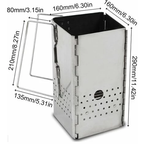 LIFCAUSAL Mini Poêles à Bois Extérieurs Camping Appareil De Cuisson Pique-nique Voyage En Acier Inoxydable Poêles à Bois Barbecue Gril Pliant 4 LIFCAUSAL Mini Poêles à Bois Extérieurs Camping Appareil De Cuisson Pique-nique Voyage En Acier Inoxydable Poêles à Bois Barbecue Gril Pliant – Image 2
