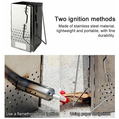 LIFCAUSAL Mini Poêles à Bois Extérieurs Camping Appareil De Cuisson Pique-nique Voyage En Acier Inoxydable Poêles à Bois Barbecue Gril Pliant 6 LIFCAUSAL Mini Poêles à Bois Extérieurs Camping Appareil De Cuisson Pique-nique Voyage En Acier Inoxydable Poêles à Bois Barbecue Gril Pliant – Image 4