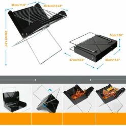 OYLDA Barbecue à Charbon De Bois Barbecue Portable En Acier Inoxydable Barbecue Fumeur Pliable Barbecue De Bureau Grill De Table Pour Camping En Plein Air Pique-Nique Garden Party 31x26x29cm X Forme -France Barbecue Soldes Boutique 67930458 4