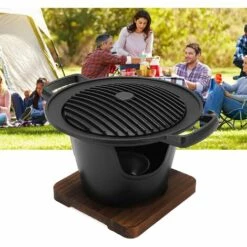 OYLDA Gril à Charbon De Bois Portable Antiadhésif Gril De Table De Camping Adapté Au Pique-nique -France Barbecue Soldes Boutique 68139029 4