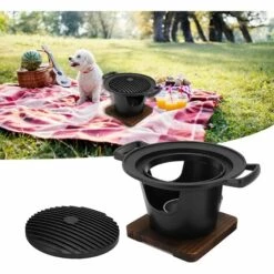OYLDA Gril à Charbon De Bois Portable Antiadhésif Gril De Table De Camping Adapté Au Pique-nique -France Barbecue Soldes Boutique 68139029 5