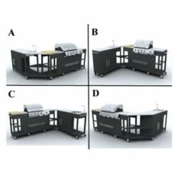 VidaXL Cuisine Extérieur Complète Missouri - Noir -France Barbecue Soldes Boutique 734328 4