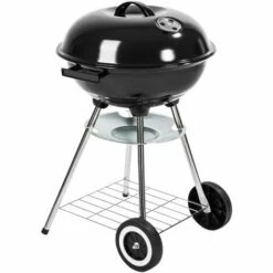 TECTAKE Barbecue Boule Ø 41,5 Cm Acier Galvanisé Grill Fumoir Avec Régulateur De Ventilation Température - Charbon De Bois - Noir