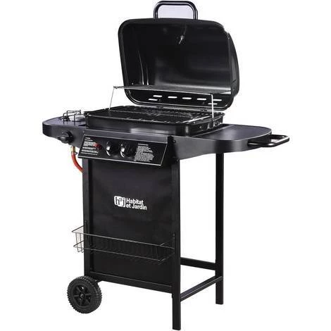 HABITAT & JARDIN Barbecue Gaz "Party 3" - 3 Brûleurs Dont 1 Latéral - 9.38 KW - Noir 4 HABITAT & JARDIN Barbecue Gaz "Party 3" - 3 Brûleurs Dont 1 Latéral - 9.38 KW - Noir – Image 2
