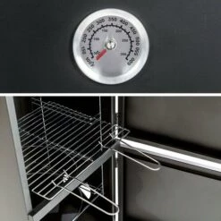 TECTAKE Fumoir à Viande Et Poisson En Acier 54 Cm X 50,5 Cm X 100 Cm Noir + Accessoires - Noir -France Barbecue Soldes Boutique 7797732 5