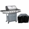 HABITAT ET JARDIN Barbecue Gaz Avec LED "Bingo 5" - 5 Brûleurs Dont 1 Latéral - 15.2kW + Housse Protection - Argenté -France Barbecue Soldes Boutique 7973694 1