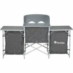 TECTAKE Cuisine D'Extèrieur, Cuisine De Camping Pliante, Meuble Camping De Rangement 164,5 Cm X 52 Cm X 104 Cm - Gris 9 TECTAKE Cuisine D'Extèrieur, Cuisine De Camping Pliante, Meuble Camping De Rangement 164,5 Cm X 52 Cm X 104 Cm - Gris -France Barbecue Soldes Boutique 8447408 3
