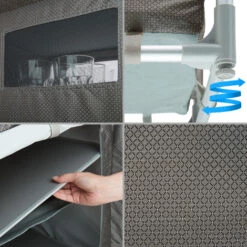 TECTAKE Meuble De Camping, Armoire De Camping Jardin, Meuble D'Extèrieur De Rangement 97 Cm X 47,5 Cm X 56,5 Cm - Gris -France Barbecue Soldes Boutique 8447411 4