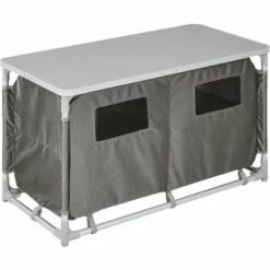 TECTAKE Meuble De Camping, Armoire De Camping Jardin, Meuble D'Extèrieur De Rangement 97 Cm X 47,5 Cm X 56,5 Cm - Gris -France Barbecue Soldes Boutique 8447411 5