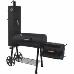 VidaXL Barbecue Au Charbon De Bois Avec Etagère Inférieure Noir XXL - Noir