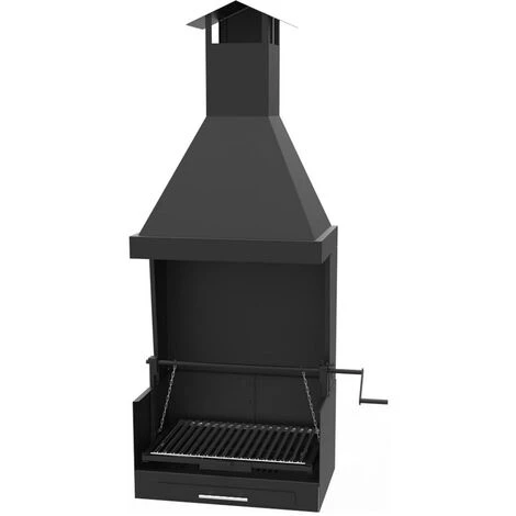 FM Barbecue Avec Hotte Sur Chariot En Acier Au Carbone 72x40x156cm, 4 FM Barbecue Avec Hotte Sur Chariot En Acier Au Carbone 72x40x156cm, – Image 2